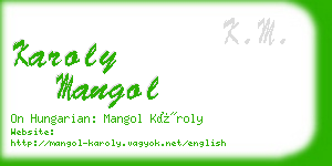 karoly mangol business card